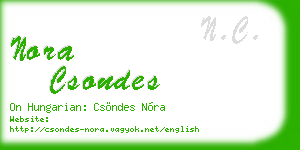 nora csondes business card
